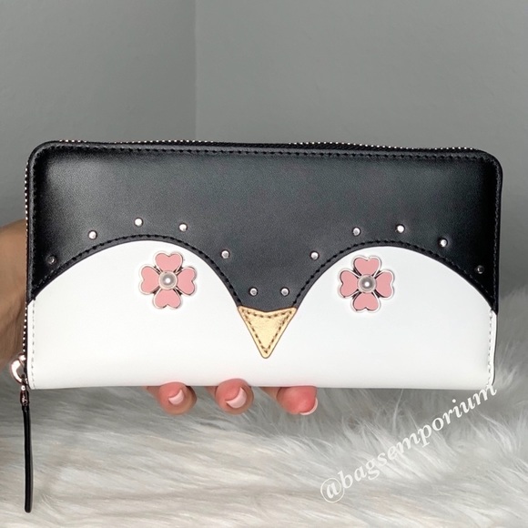 Kate Spade Frosty Penguin Large Continental Wallet - Picture 1 of 8